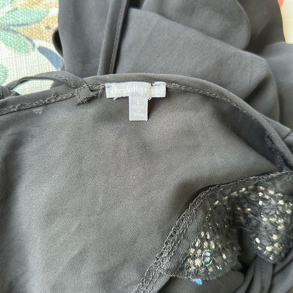 Charlotte Russe Black Blouse with Beaded Shoulders - Picture 7 of 7